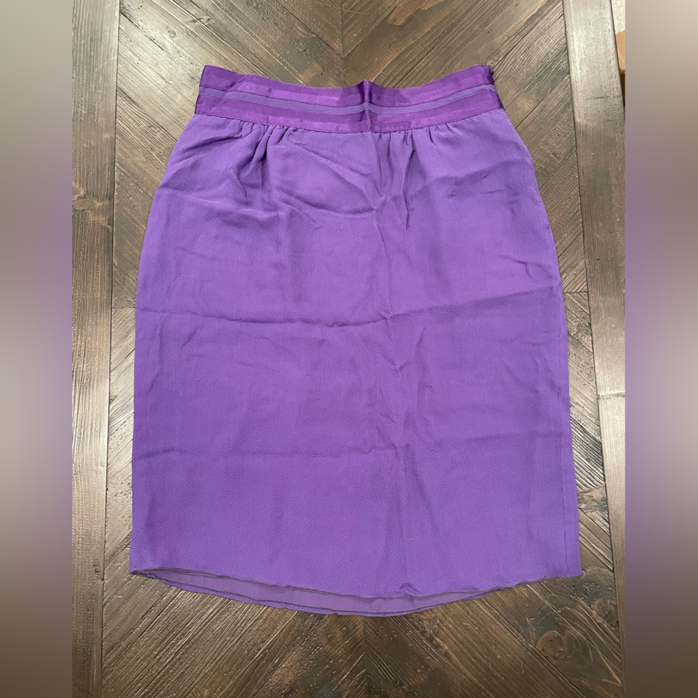 NWT Valentino 100% Silk Purple Skirt Size 4